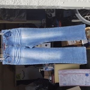 Mudd faded bluish/green jeans, size 11, 5 pockets, 31" length